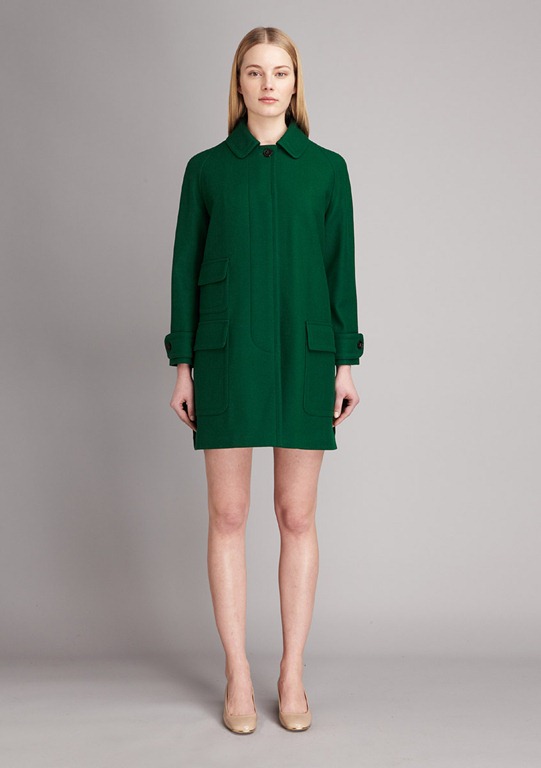 Pre-Fall 2011 Stella McCartney Grey Wool Boucle Low Button Coat